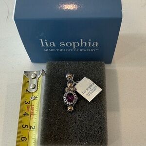 Lia Sophia Purple and Gold Filigree Pendant